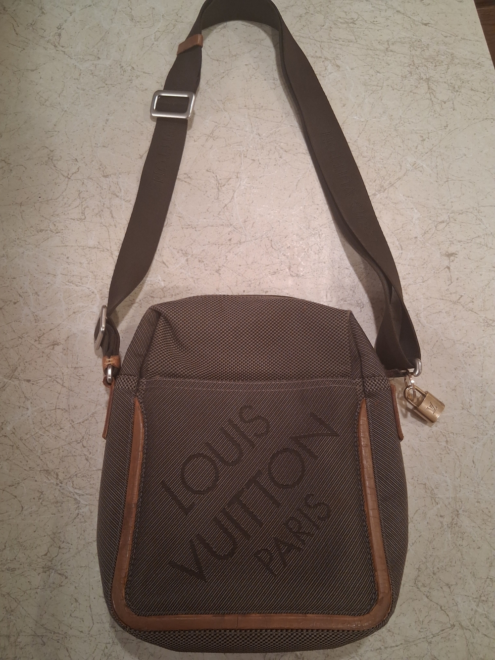 Louis Vuitton Brown and Tan Messenger Crossbody Bag & FREE LV LOCK